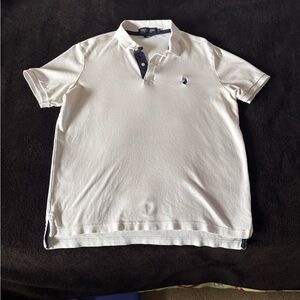 US Polo Assn. Luxury Feel white polo with embroidered logo size men’s medium